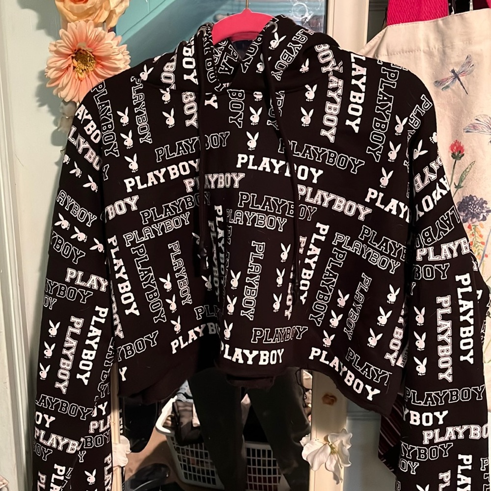 Playboy x Missguided Cropped Hoodie Size 8